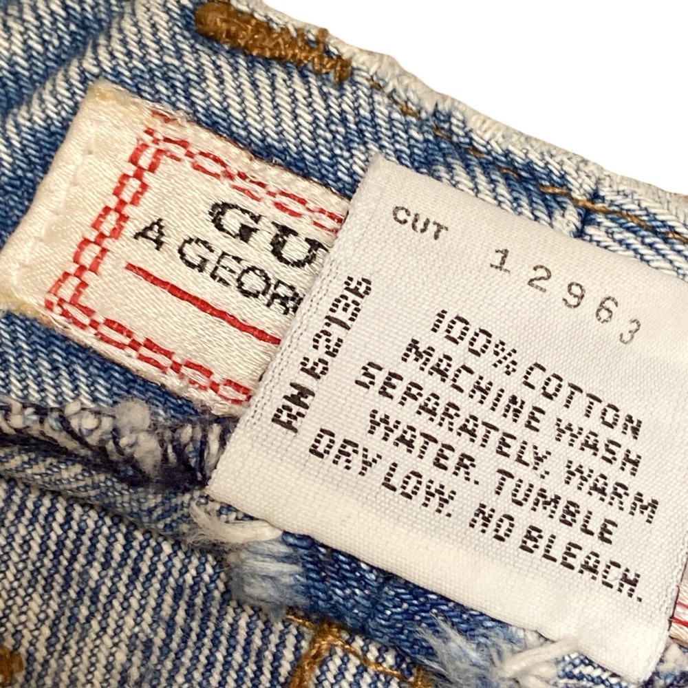 VTG 90s Guess Women's Cut Off Denim Shorts 29 in Waist Blue Distressed USA - Picture 6 of 9